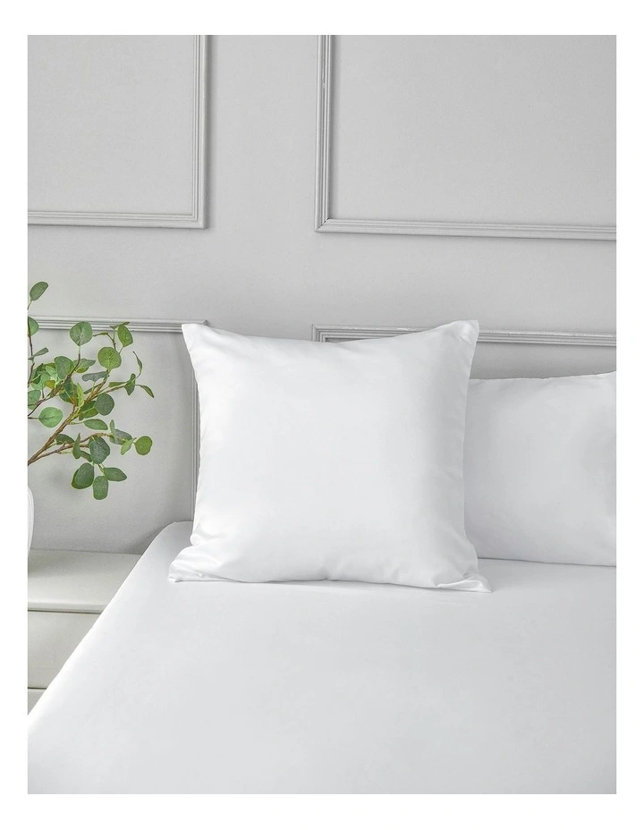 Matte Satin Euro Pillowcase in White image 1