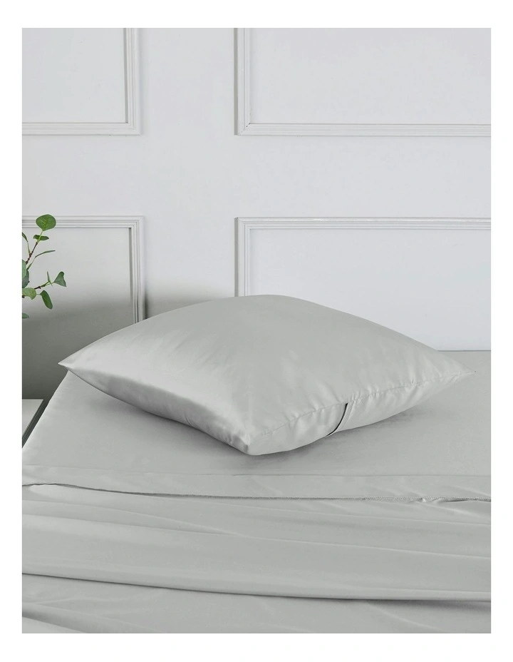 Matte Satin Euro Pillowcase in Grey image 2