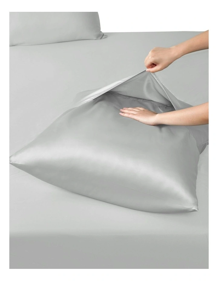 Matte Satin Euro Pillowcase in Grey image 5