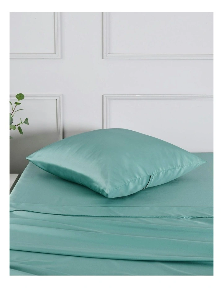 Matte Satin Euro Pillowcase in Duckegg image 2