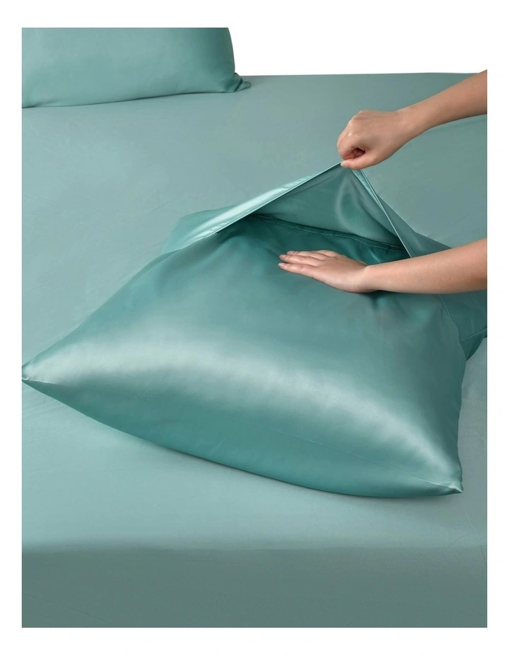 Matte Satin Euro Pillowcase in Duckegg image 5