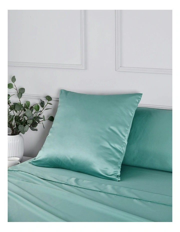 Matte Satin Euro Pillowcase in Duckegg image 6