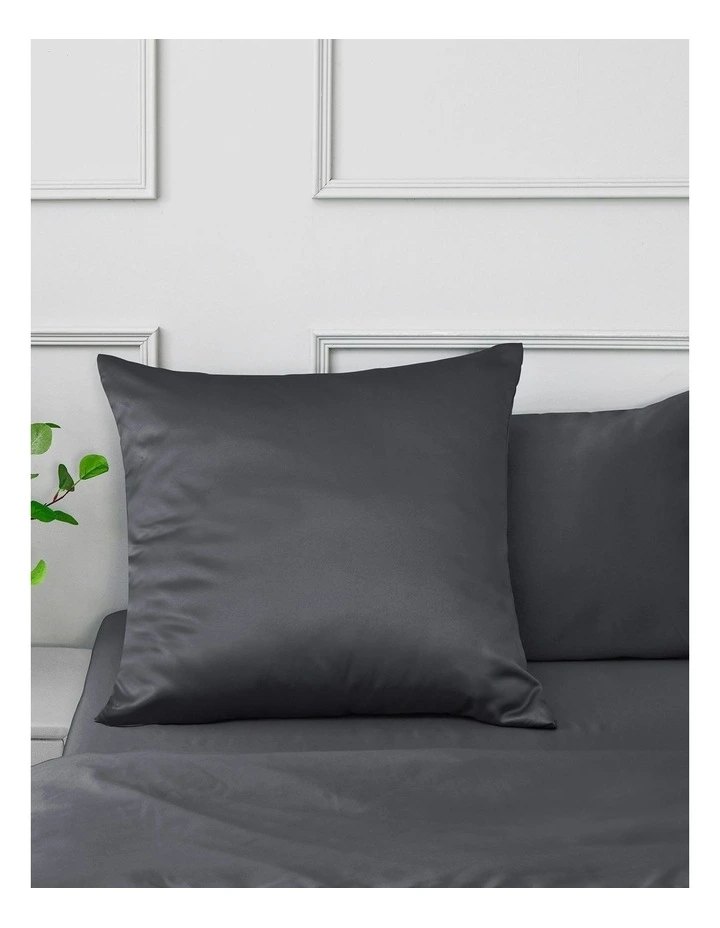 Matte Satin Euro Pillowcase in Charcoal image 1