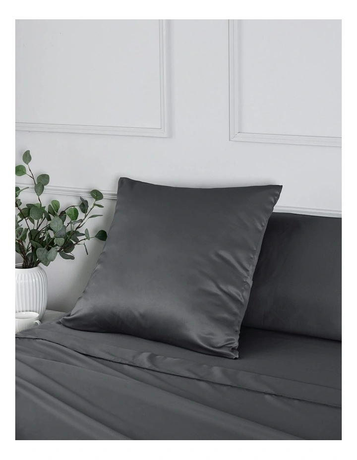 Matte Satin Euro Pillowcase in Charcoal image 6