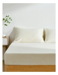 Jasper Teddy Fleece Combo Fitted Sheet Set in Snow