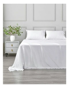 Matte Satin Sheet Set in White