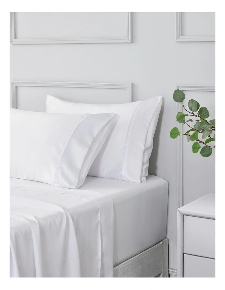 Matte Satin Sheet Set in White image 2