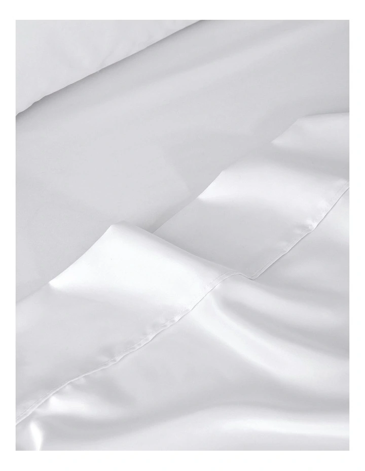Matte Satin Sheet Set in White image 3
