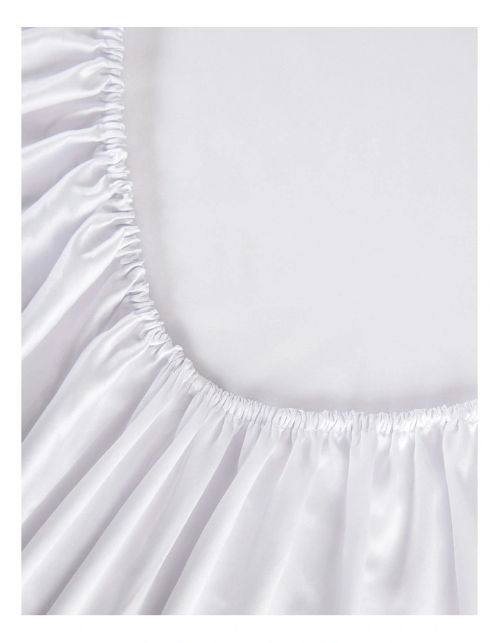 Matte Satin Sheet Set in White image 5