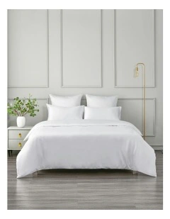Matte Satin Quilt Cover Set in White