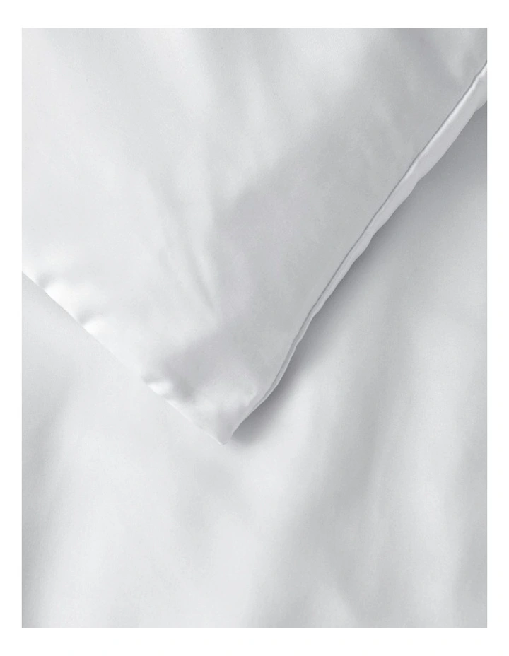 Matte Satin Quilt Cover Set in White image 4