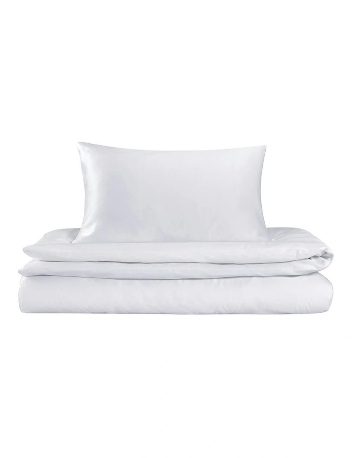 Matte Satin Quilt Cover Set in White image 7