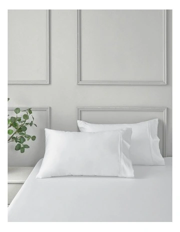 Matte Satin Standard Pillowcase Twin Pack in White