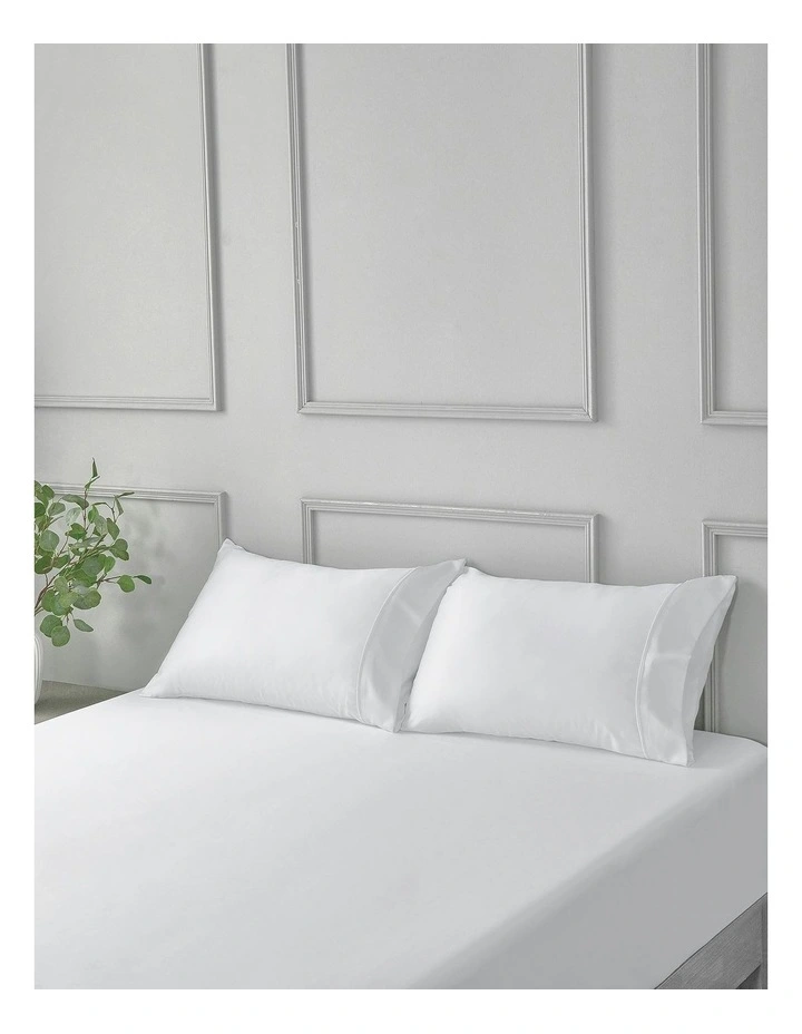 Matte Satin Standard Pillowcase Twin Pack in White image 2