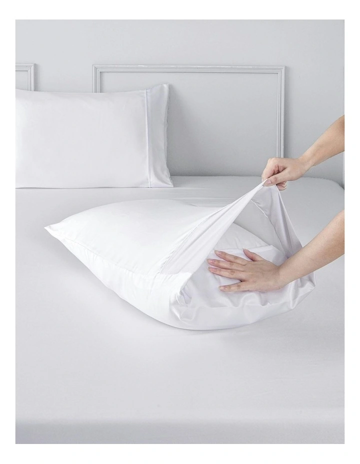 Matte Satin Standard Pillowcase Twin Pack in White image 6