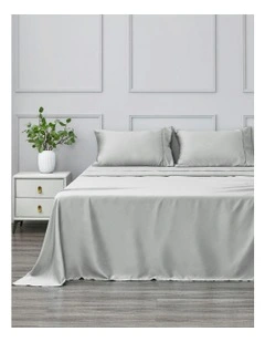 Matte Satin Sheet Set in Grey
