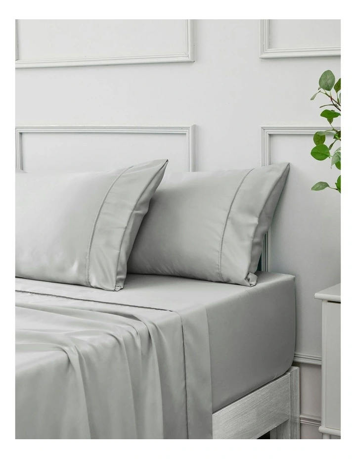Matte Satin Sheet Set in Grey image 2