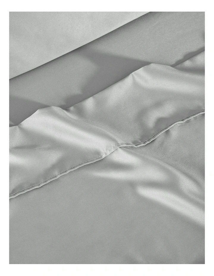 Matte Satin Sheet Set in Grey image 3