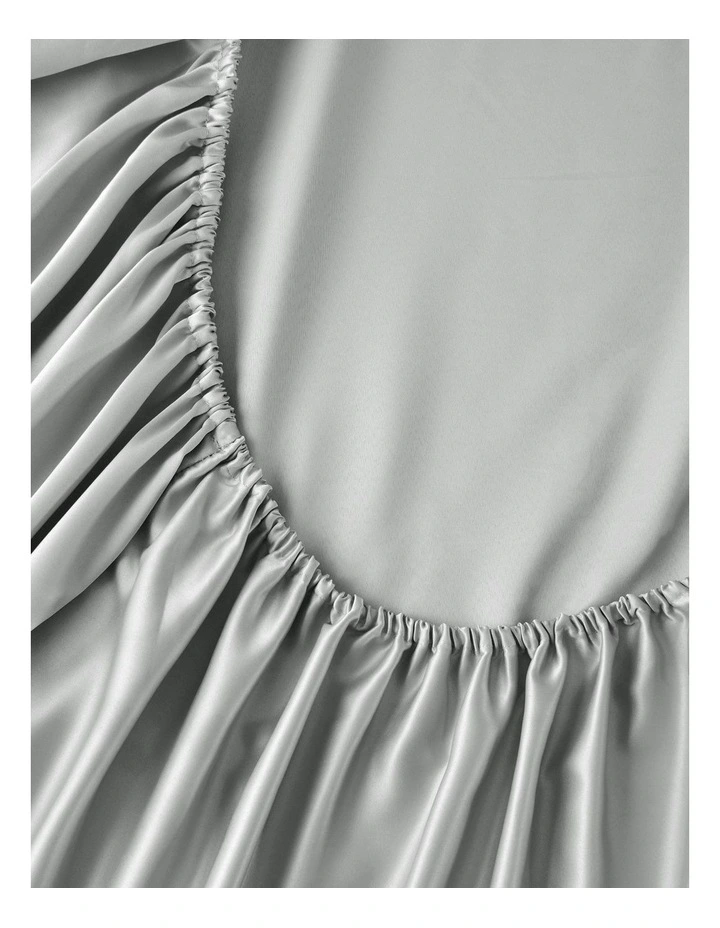 Matte Satin Sheet Set in Grey image 5