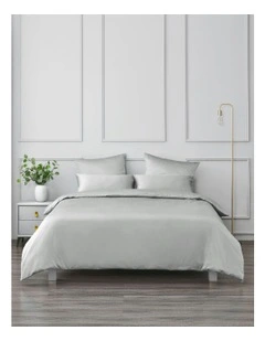 Matte Satin Quilt Cover Set in Grey
