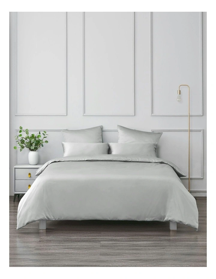 Matte Satin Quilt Cover Set in Grey image 1