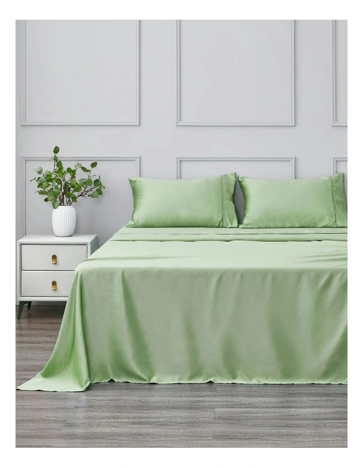 Matte Satin Sheet Set in Sage image 1