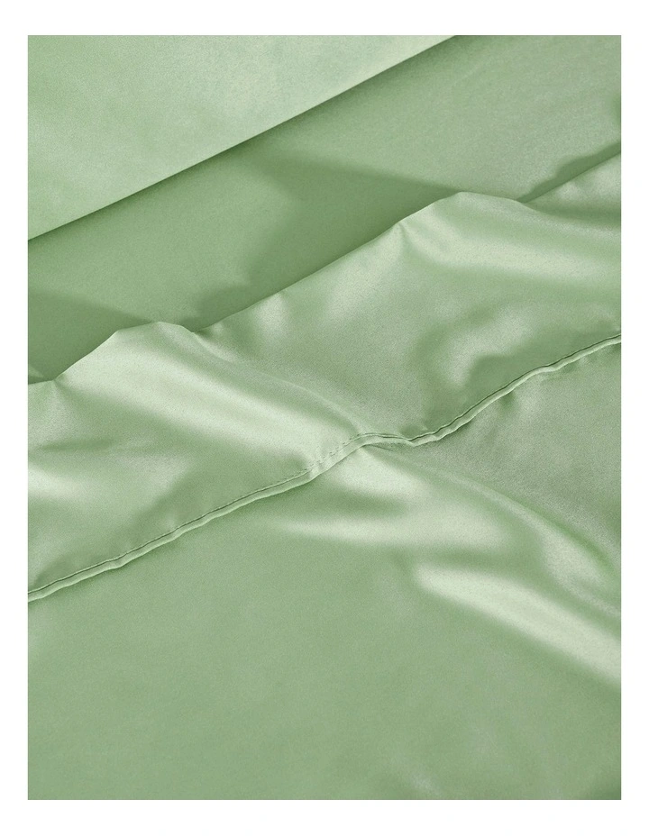 Matte Satin Sheet Set in Sage image 3