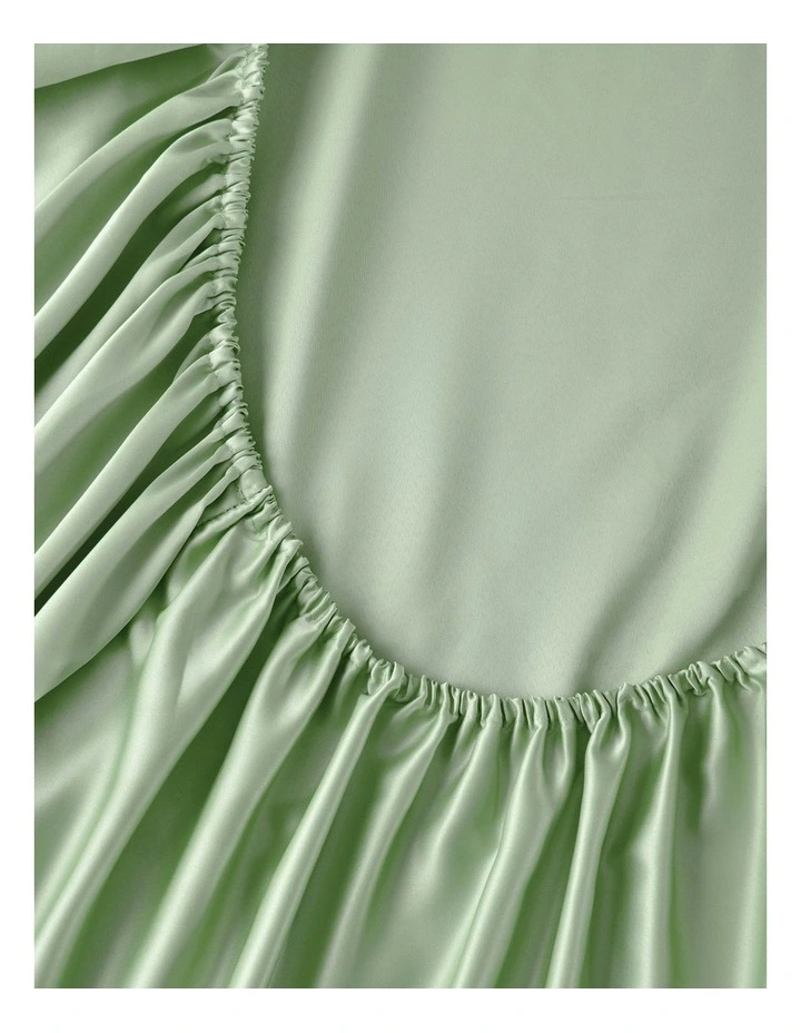 Matte Satin Sheet Set in Sage image 5