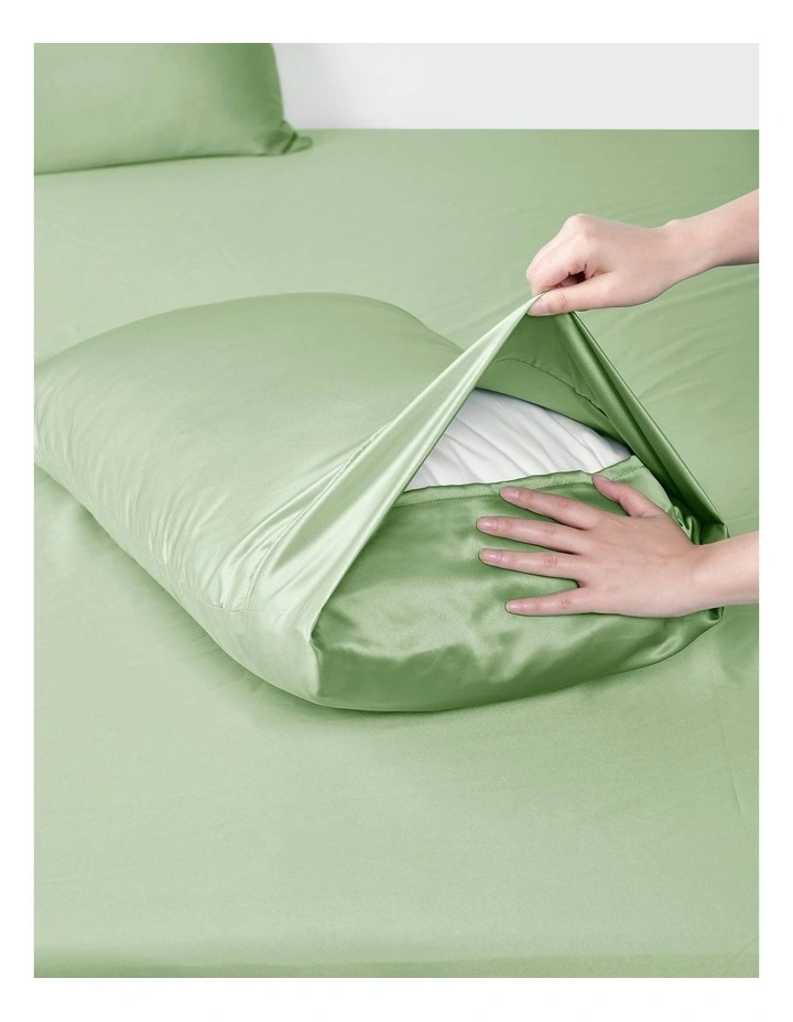 Matte Satin Sheet Set in Sage image 6