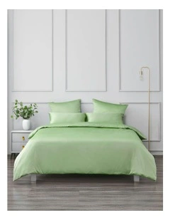 Matte Satin Quilt Cover Set in Sage