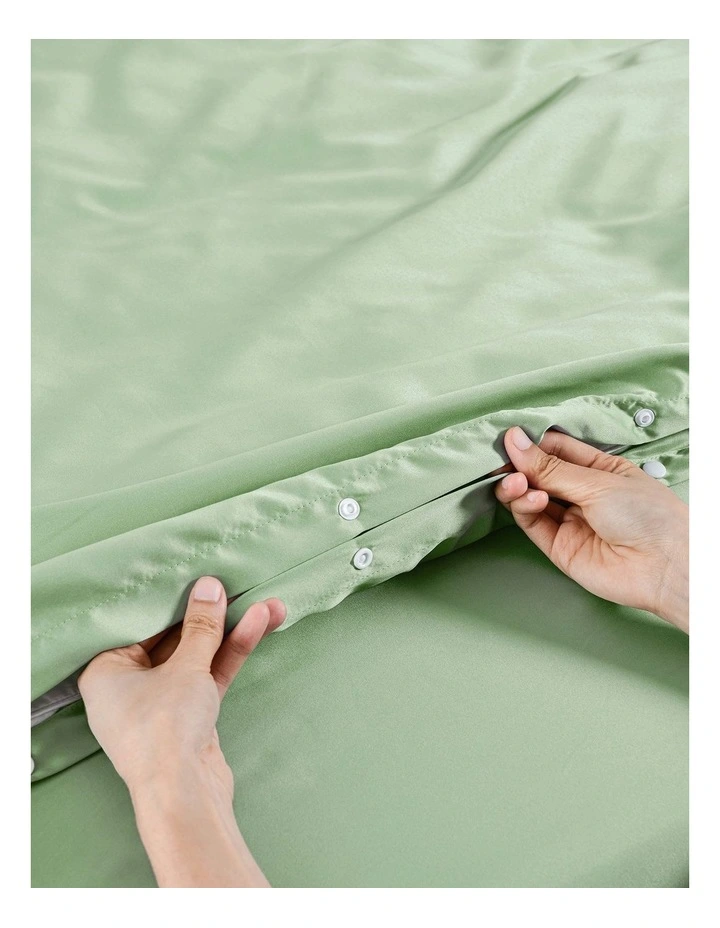 Matte Satin Quilt Cover Set in Sage image 5