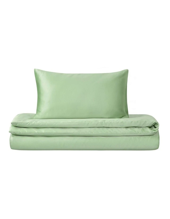 Matte Satin Quilt Cover Set in Sage image 7