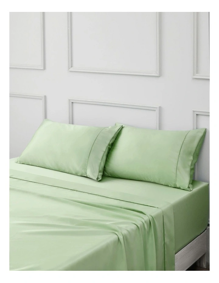 Matte Satin Standard Pillowcase 2 Pack in Sage image 2