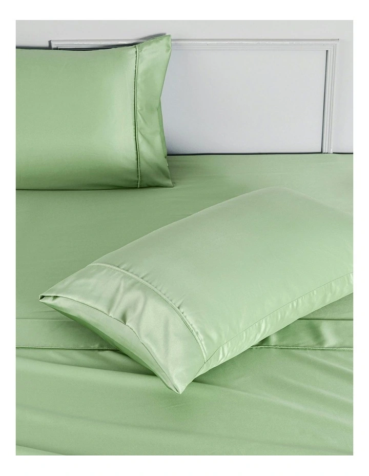 Matte Satin Standard Pillowcase 2 Pack in Sage image 5