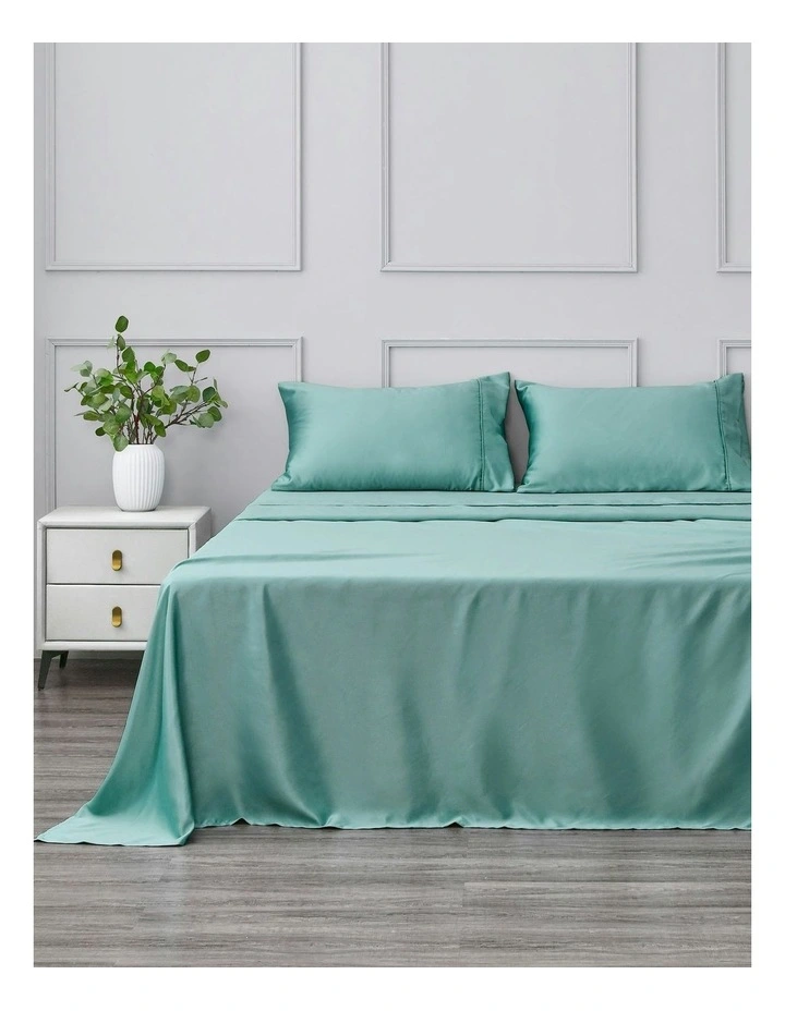 Matte Satin Sheet Set in Blue image 1
