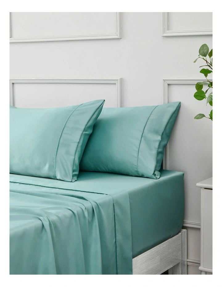 Matte Satin Sheet Set in Blue image 2