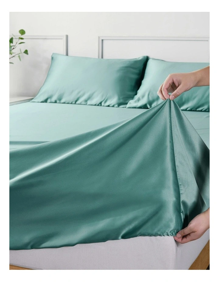 Matte Satin Sheet Set in Blue image 4