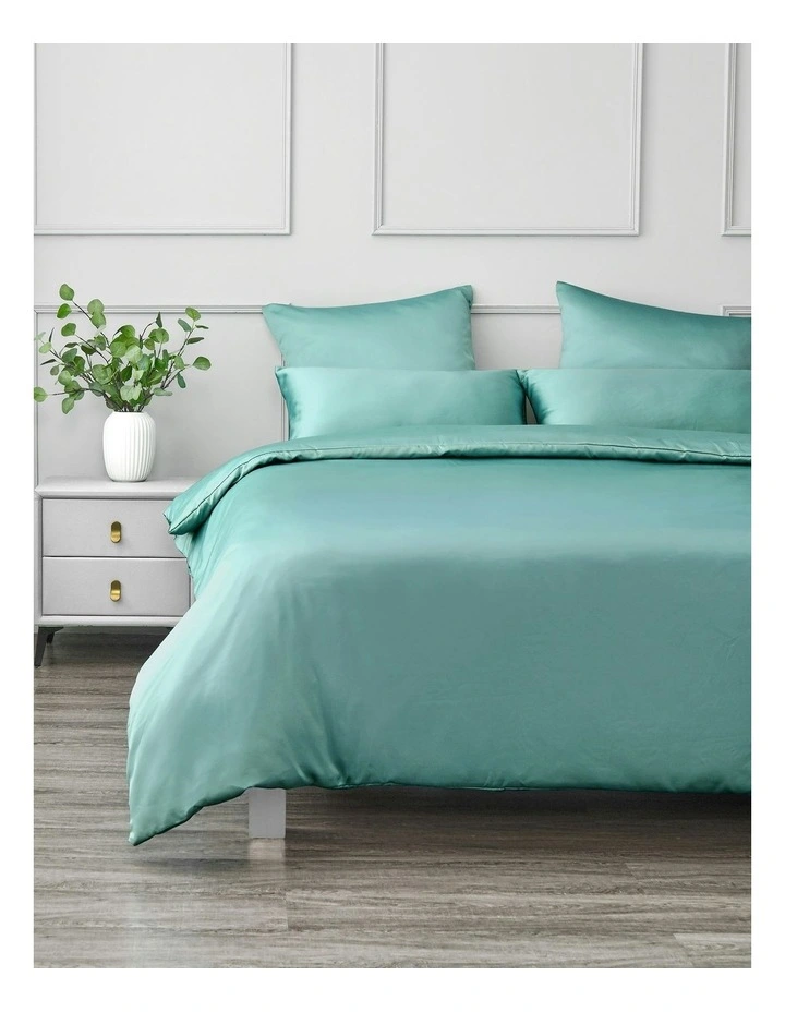 Matte Satin Quilt Cover Set in Blue image 2