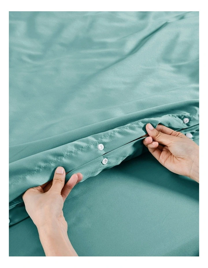 Matte Satin Quilt Cover Set in Blue image 5
