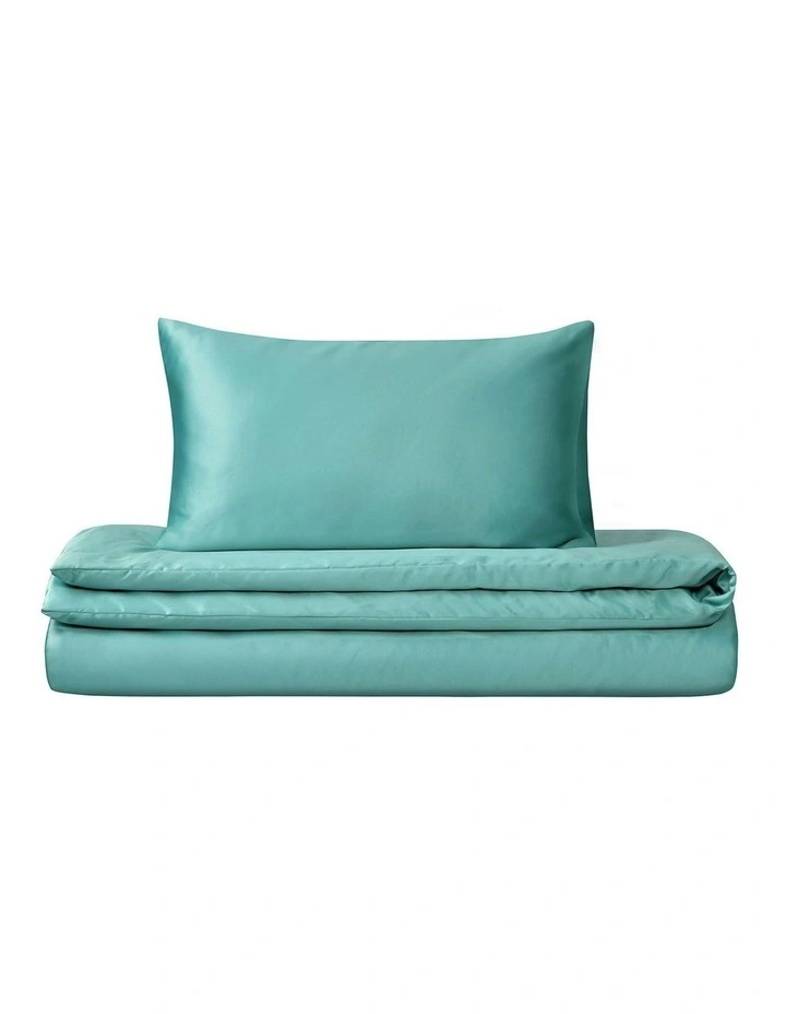 Matte Satin Quilt Cover Set in Blue image 7