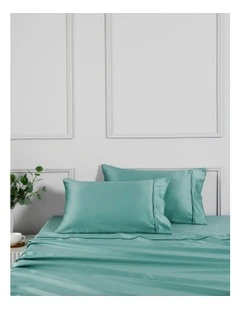 Matte Satin Standard Pillowcase Twin Pack in Blue