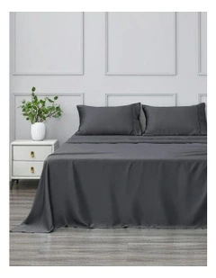 Matte Satin Sheet Set in Charcoal