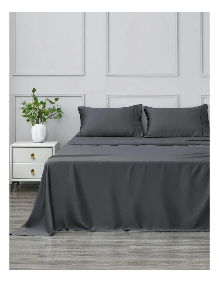 Matte Satin Sheet Set in Charcoal image 1