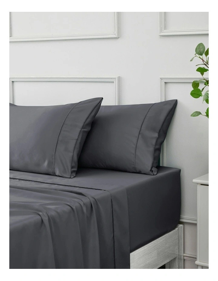 Matte Satin Sheet Set in Charcoal image 2