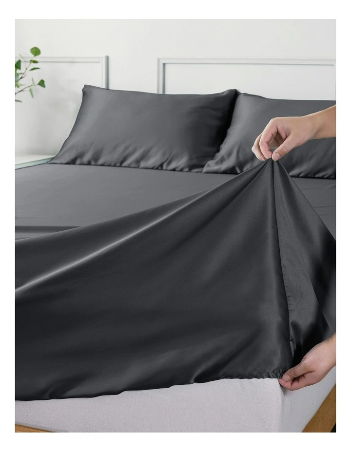 Matte Satin Sheet Set in Charcoal image 4