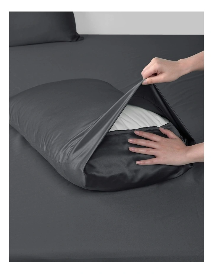 Matte Satin Sheet Set in Charcoal image 6
