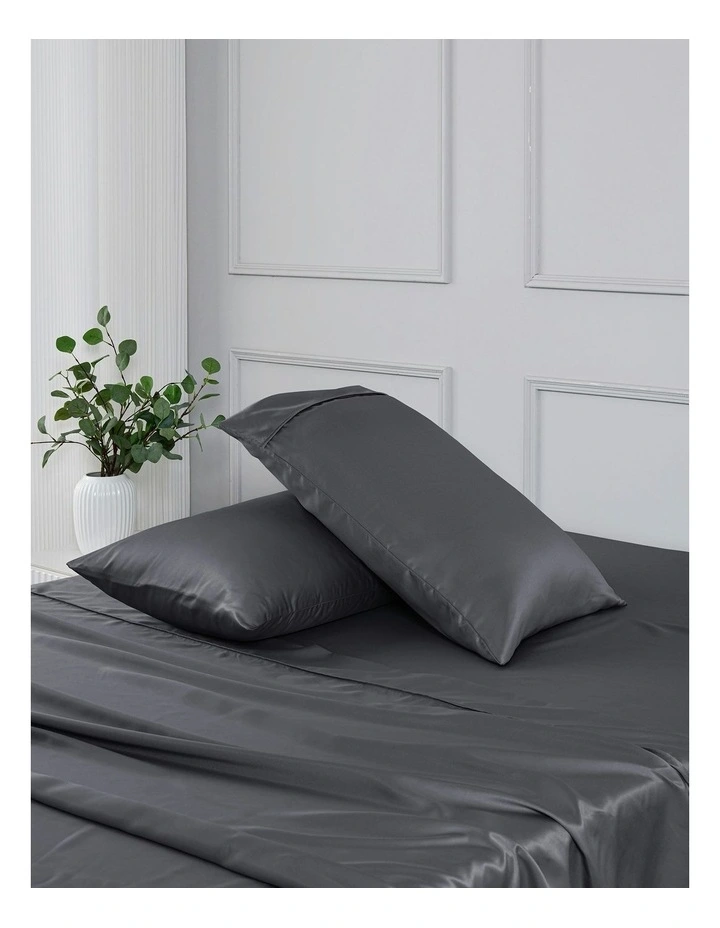 Matte Satin Sheet Set in Charcoal image 7