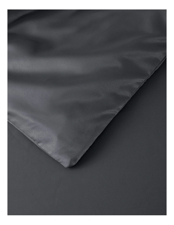 Matte Satin Quilt Cover Set in Charcoal image 4