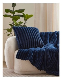Chunky Embossed Fleece Cushion 50 x 50cm in Midnight Blue