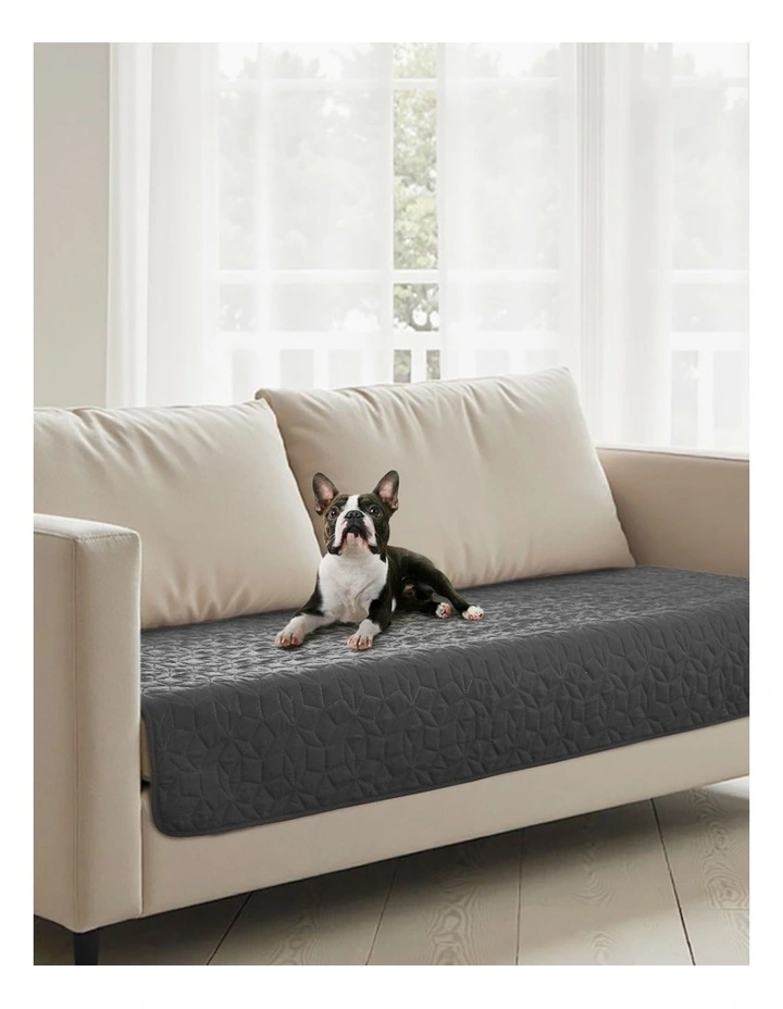 Sofur Waterproof Dog 2 Seater Couch Cover Protector 76x178cm in Charcoal image 1
